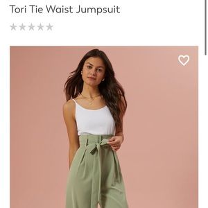 NWT Altar’d State Tori Tie Waist Jumpsuit, two tone with dark blue size L